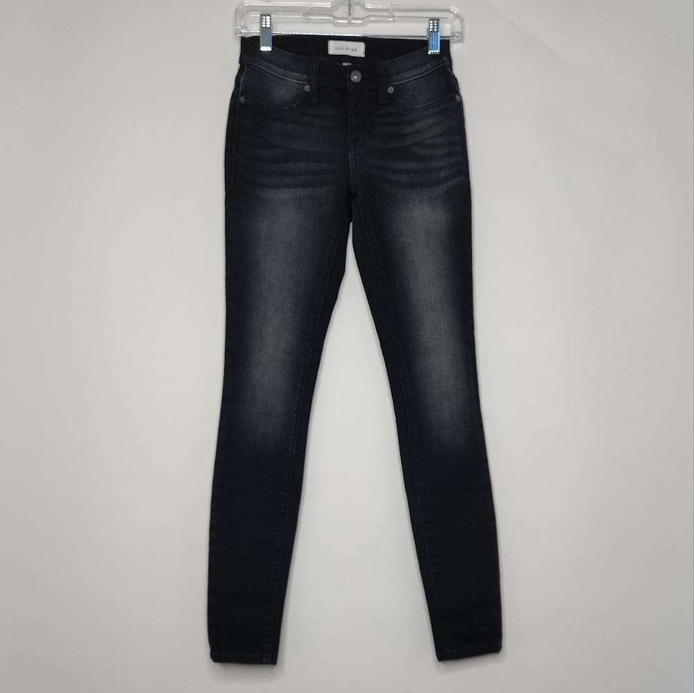 Lila Ryan Jeans 25 Black Distressed Skinny Cotton Blend